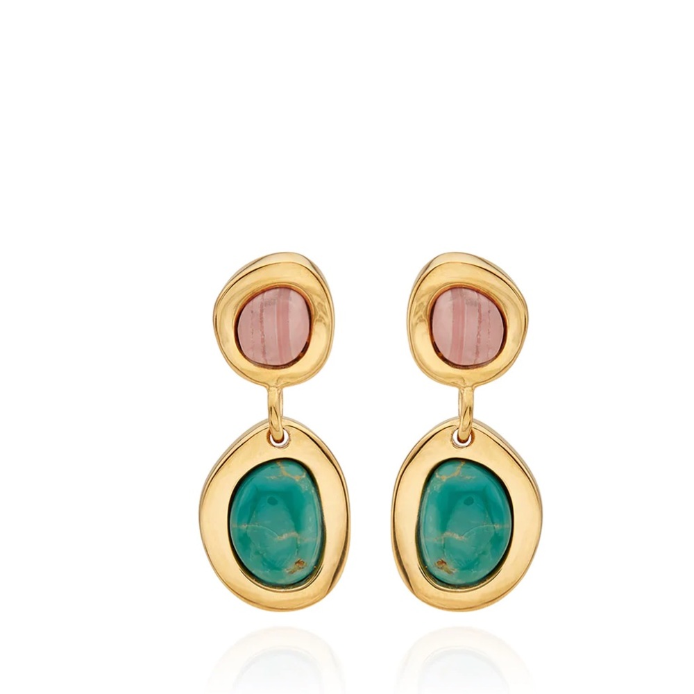 Anna Beck Asymmetrical Double Drop Earrings new with Anna Beck pouch